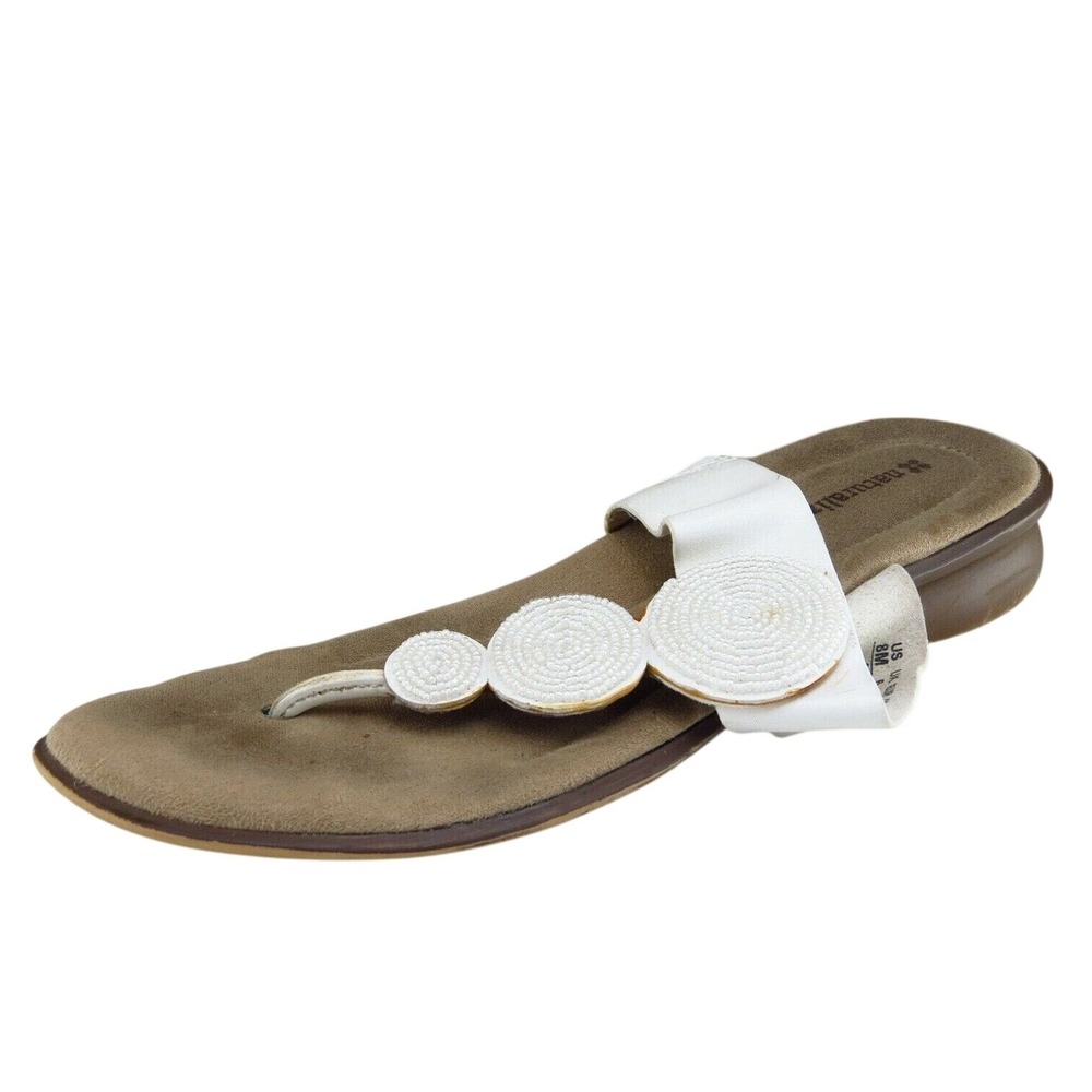 Naturalizer Sz 8 M White Thong Synthetic Women Sandals Jillian